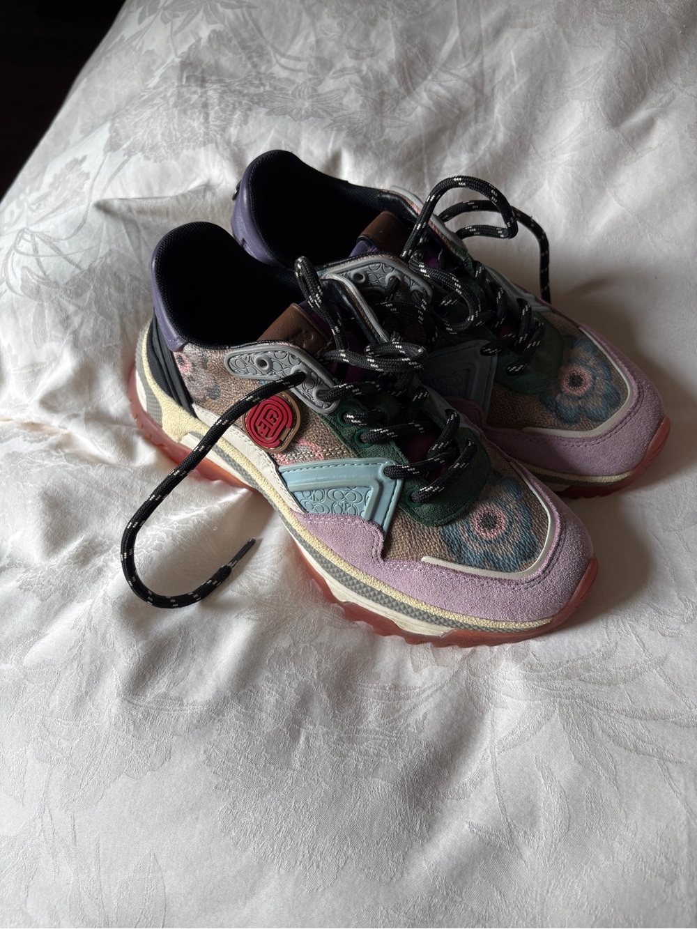 Coach Multicolor Floral Accent Women’s Sneakers in Purple, Pink, Green (RARE)